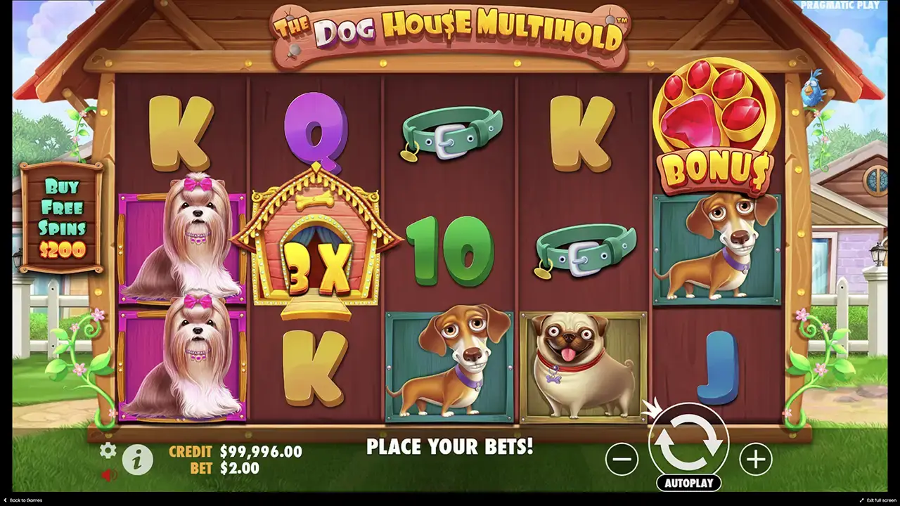 Игра в демо слот в the Dog house Multihold